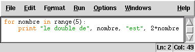 copie d'cran fenetre idel