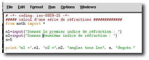 le dbut du listing