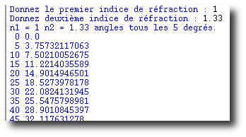excution du programme
